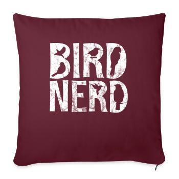 Observation des oiseaux / observation des oiseaux - Housse de coussin décorative 45 x 45 cm - bordeaux - Devant