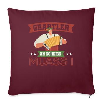 Bayern Grantler Bayrisch Grantln Geschenk - Sofakissenbezug 45 x 45 cm - Burgunderrot - Vorne