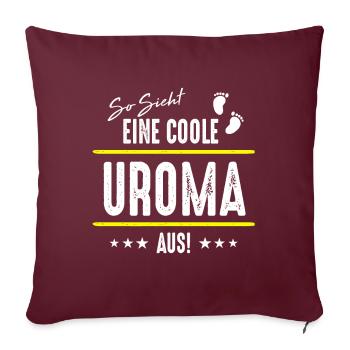 Uroma - Sofakissenbezug 45 x 45 cm - Burgunderrot - Vorne