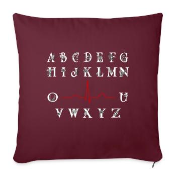 PQRST infirmière chemise drôle RN infirmière étudiant cadeau - Housse de coussin décorative 45 x 45 cm - bordeaux - Devant