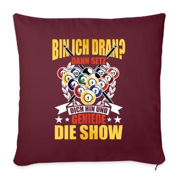 Billard Pool Snooker für einen Billard Spieler - Sofakissenbezug 45 x 45 cm - Burgunderrot - Vorne