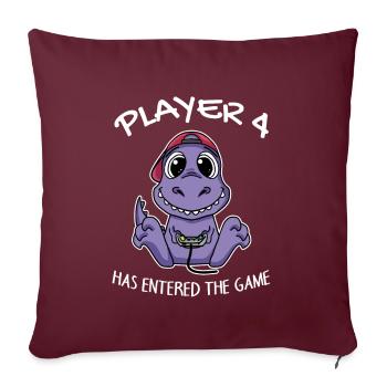 Quatrième bébé joueur 4 enfant bébé dinosaure - Housse de coussin décorative 45 x 45 cm - bordeaux - Devant