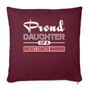 Lutte contre le cancer cadeau du cancer du sein - Housse de coussin décorative 45 x 45 cm - bordeaux - Devant