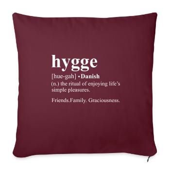 Hygge profite de la vie - Housse de coussin décorative 45 x 45 cm - bordeaux - Devant