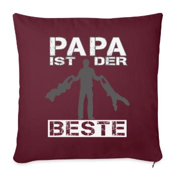 Papa ist der Beste - Sofakissenbezug 45 x 45 cm - Burgunderrot - Vorne