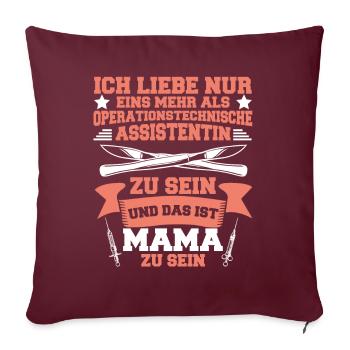 Krankenhaus Spruch Geschenk - Sofakissenbezug 45 x 45 cm - Burgunderrot - Vorne