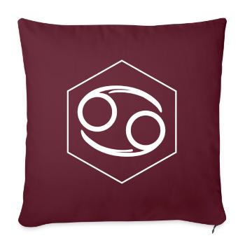 Signe du zodiaque Cancer Symbole - Housse de coussin décorative 45 x 45 cm - bordeaux - Devant