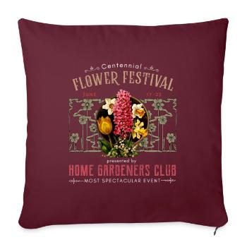 Art Nouveau, design vintage avec jacinthe vers 1900 - Housse de coussin décorative 45 x 45 cm - bordeaux - Devant