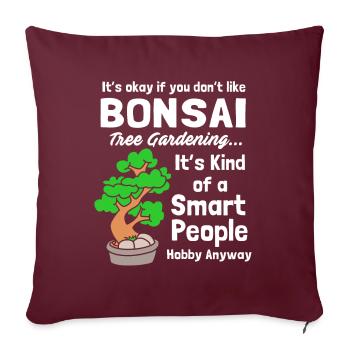 Bonsai Arbre - Housse de coussin décorative 45 x 45 cm - bordeaux - Devant