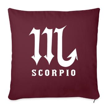 Signe du zodiaque Scorpion - Housse de coussin décorative 45 x 45 cm - bordeaux - Devant