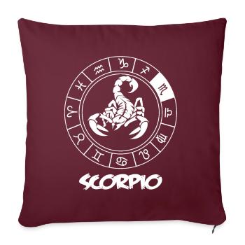 Scorpion Signes du zodiaque - Housse de coussin décorative 45 x 45 cm - bordeaux - Devant