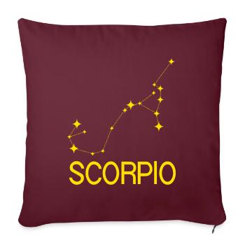 Signe du zodiaque Scorpion - Housse de coussin décorative 45 x 45 cm - bordeaux - Devant