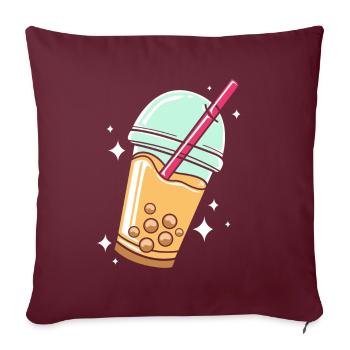 Bubble Tee Boba Tea - Sofakissenbezug 45 x 45 cm - Burgunderrot - Vorne