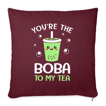 Bubble Tee Boba Tea - Sofakissenbezug 45 x 45 cm - Burgunderrot - Vorne