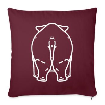 Fesses de rhinocéros - Housse de coussin décorative 45 x 45 cm - bordeaux - Devant
