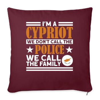 Chypriotes Chypriotes Cadeau - Housse de coussin décorative 45 x 45 cm - bordeaux - Devant