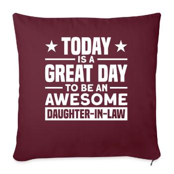 Bonus belle-fille belle-fille Belle-fille - Housse de coussin décorative 45 x 45 cm - bordeaux - Devant