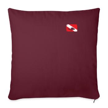 Équipement de plongée Scuba Diver - Housse de coussin décorative 45 x 45 cm - bordeaux - Devant