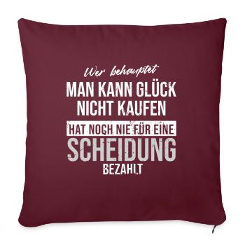 Scheidung - Sofakissenbezug 45 x 45 cm - Burgunderrot - Vorne