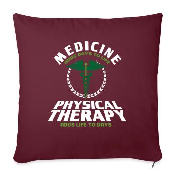 Thérapeute Physiothérapeute Physiothérapie Cadeau - Housse de coussin décorative 45 x 45 cm - bordeaux - Devant