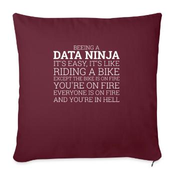 "Data Ninja Bike | Data Scientist" - Sofakissenbezug 45 x 45 cm - Burgunderrot - Vorne
