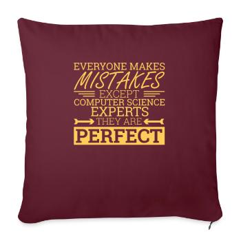 "Computer Science Expert Perfect | Informatik" - Sofakissenbezug 45 x 45 cm - Burgunderrot - Vorne