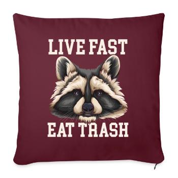 Raton laveur Raton laveur animal marsupial - Housse de coussin décorative 45 x 45 cm - bordeaux - Devant