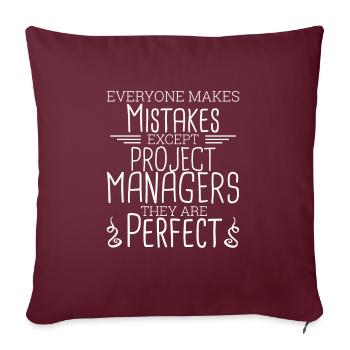 « Chef de projet Perfect | Chef de projet » - Housse de coussin décorative 45 x 45 cm - bordeaux - Devant