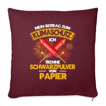 Feuerwerk Feuerwerker Pyrotechniker Geschenk - Sofakissenbezug 45 x 45 cm - Burgunderrot - Vorne