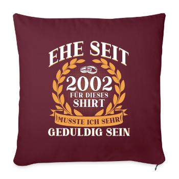 20 Jahre Ehe Ehepaar Porzellanhochzeit Geschenk - Sofakissenbezug 45 x 45 cm - Burgunderrot - Vorne