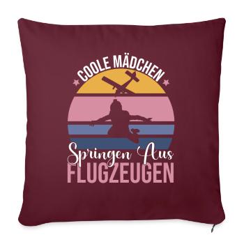 Fallschirm Sport Sprung Fallschirmspringer - Sofakissenbezug 45 x 45 cm - Burgunderrot - Vorne