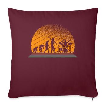 Drummer Schlagzeug Evolution Vollmond Bühne - Sofakissenbezug 45 x 45 cm - Burgunderrot - Vorne