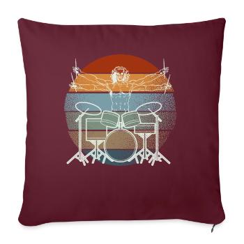 Vitruvischer Drummer Schlagzeuger Legende - Sofakissenbezug 45 x 45 cm - Burgunderrot - Vorne