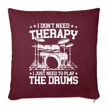 Cadeau de batteur de musicien de batterie cool - Housse de coussin décorative 45 x 45 cm - bordeaux - Devant