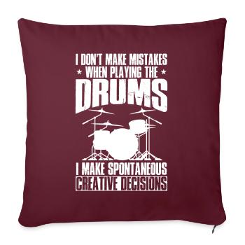 Cadeau de batteur de musicien de batterie cool - Housse de coussin décorative 45 x 45 cm - bordeaux - Devant