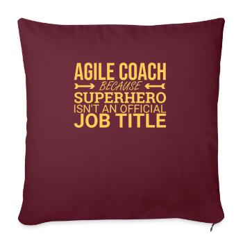 "Agile Coach Superhero | Agile" - Sofakissenbezug 45 x 45 cm - Burgunderrot - Vorne
