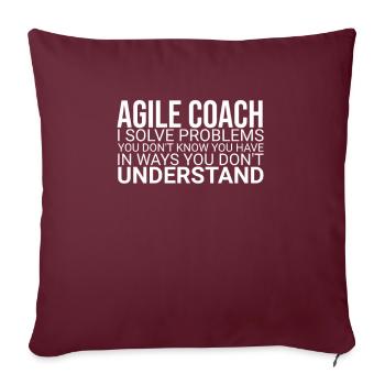 « Agile Coach Résoudre les problèmes | Agile » - Housse de coussin décorative 45 x 45 cm - bordeaux - Devant