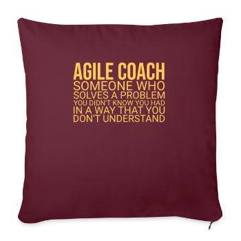 « Agile Coach Résoudre les problèmes | Agile » - Housse de coussin décorative 45 x 45 cm - bordeaux - Devant