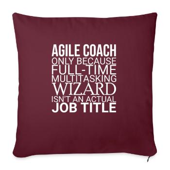 "Agile Coach Wizard | Agile" - Sofakissenbezug 45 x 45 cm - Burgunderrot - Vorne