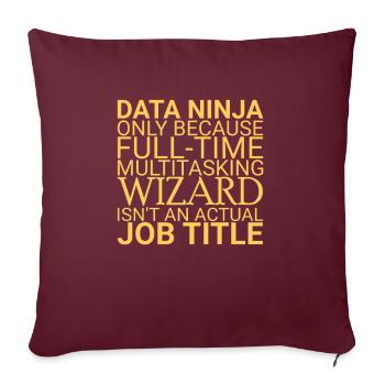 "Data Ninja Wizard | Data Science" - Sofakissenbezug 45 x 45 cm - Burgunderrot - Vorne