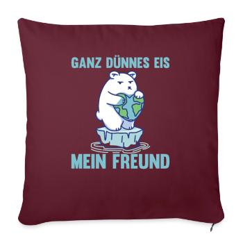 Ours polaire glace mince mon ami drôle - Housse de coussin décorative 45 x 45 cm - bordeaux - Devant