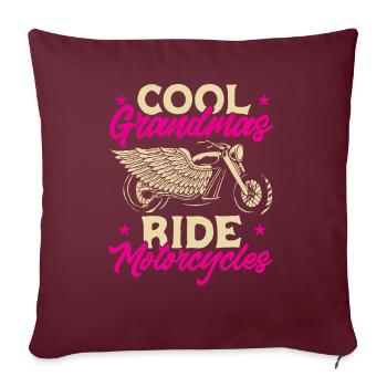 Frauen Motorrad Biker Girl Motorradfahrerin - Sofakissenbezug 45 x 45 cm - Burgunderrot - Vorne
