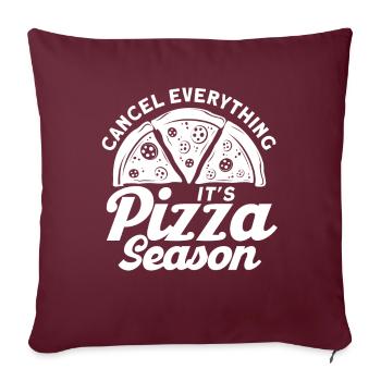 Feinschmecker Foodie Pizza Geschenk - Sofakissenbezug 45 x 45 cm - Burgunderrot - Vorne