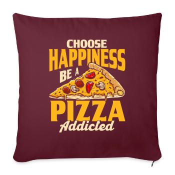 Feinschmecker Foodie Pizza Geschenk - Sofakissenbezug 45 x 45 cm - Burgunderrot - Vorne