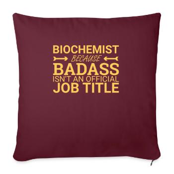 « Biochimiste Badass | Biochimie » - Housse de coussin décorative 45 x 45 cm - bordeaux - Devant