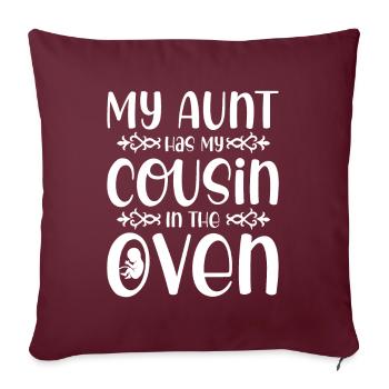 Grossesse Futurs Parents Grossesse - Housse de coussin décorative 45 x 45 cm - bordeaux - Devant