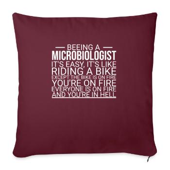 "Microbiologist Hell | Mikrobiologie" - Sofakissenbezug 45 x 45 cm - Burgunderrot - Vorne