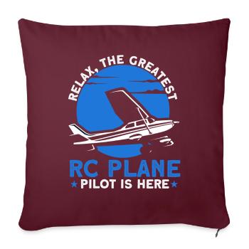 Maquette d’avion Modèle Cadeau d’avion miniature - Housse de coussin décorative 45 x 45 cm - bordeaux - Devant