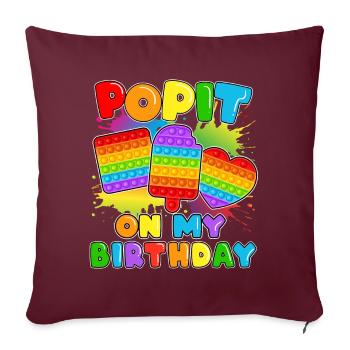 Pop it An Meinem Geburtstag Fidget Sensory Pop - Sofakissenbezug 45 x 45 cm - Burgunderrot - Vorne