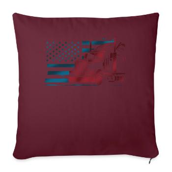 Chauffeur de camionneur de pavillon américain 18 tonnes - Housse de coussin décorative 45 x 45 cm - bordeaux - Devant